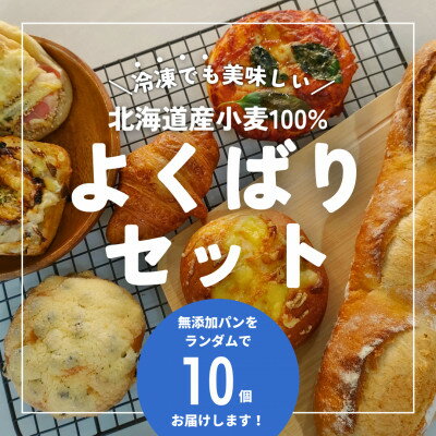 【ふるさと納税】【ワケあり!】北海道産小麦100%使用!無添加パンのよくばりセット (10個)_ 訳あり パン 無添加 北海道産小麦 国産 ぱん 冷凍 詰合せ セット 食べ比べ 人気 おすすめ アソート ベーグル カレーパン 菓子パン 総菜パン 【配送不可地域：離島】【1513380】