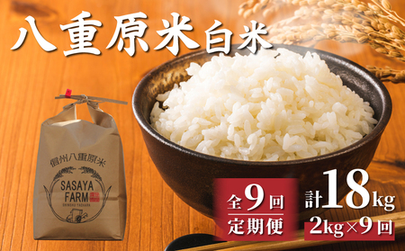 【寄附額改訂↓】令和８年新米予約【9回定期便】八重原米2kg（2kg×1袋）合計18kg 白米 コシヒカリ 特A米 ※2026年10月以降順次発送｜笹屋農園「農薬削減長野県認証取得」　先行予約 お米