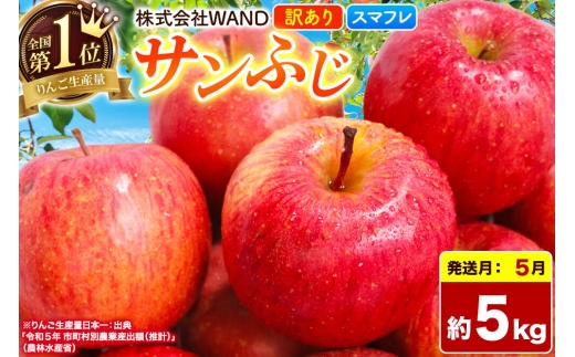 【26年5月クール便発送】 りんご サンふじ 5kg 箱 家庭用 訳あり 【スマートフレッシュ】 青森県産 [りんご サンふじ 家庭用 林檎 アップル 赤 果実 果物 フルーツ 美味 おいしい 青森県 弘前市 WAND]