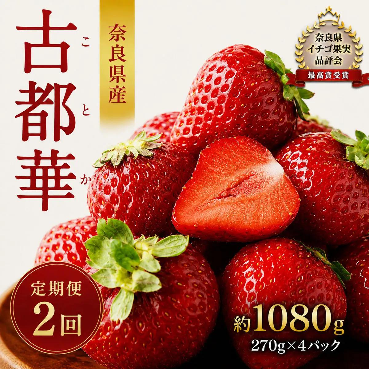 いちご 古都華 今西さん家の奈良いちご 奈良県産 いちご【約1080g 270g×4パック】【冷蔵 定期便2回】