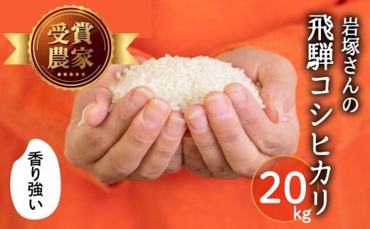 《先行予約》令和8年産 新米 飛騨産 コシヒカリ 20kg 精白米 飛騨の米 岩塚農園 白米 こしひかり お米 米 白米