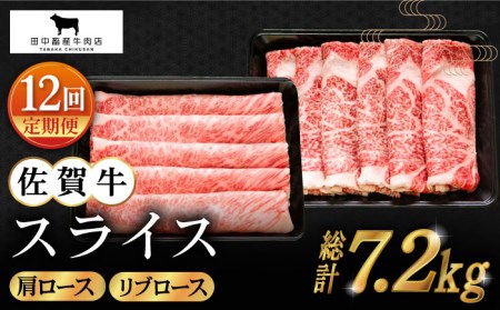 【全12回定期便】佐賀牛 スライス 600g [HBH087]牛肉 スライス 牛肉スライス 牛肉 牛肉スライス 牛肉 スライス 牛肉スライス