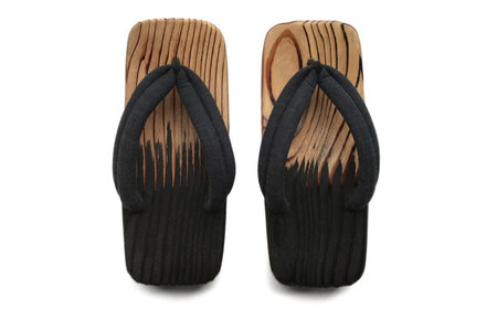 【日田下駄の革新】墨下駄Lサイズ(26?28cm)　日田市 ゲタ 履物 和装 下駄 [ARAC022]