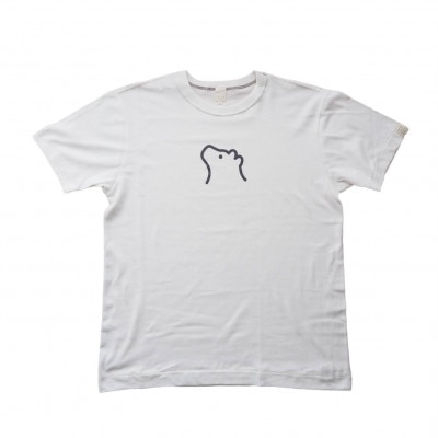 知床・斜里町のシンボルキャラクター「知床トコさん」×久米繊維　コットンTシャツ　白・M【配送不可地域：離島・沖縄県】