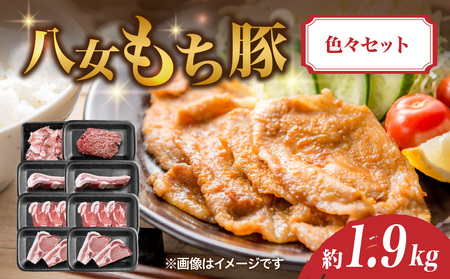 八女もち豚色々セット 計約1.9キロ 072-205