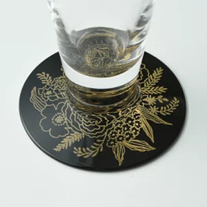 みよし漆器本舗 紀州塗り ぬりもん de Verre ピルスナーグラス ペアセット 金 銀 ボタニカル 285ml