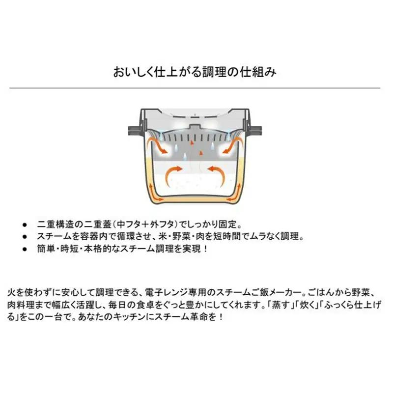 電子レンジ専用スチームごはんメーカー 一合用 スチーム革命 MWMR1N ホワイト skt164 683411