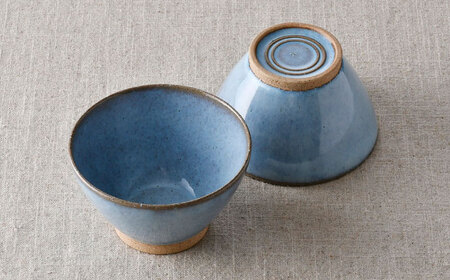 【波佐見焼】テラコッタ・BLUE 茶碗 2点セット【利左エ門窯】[QB70]