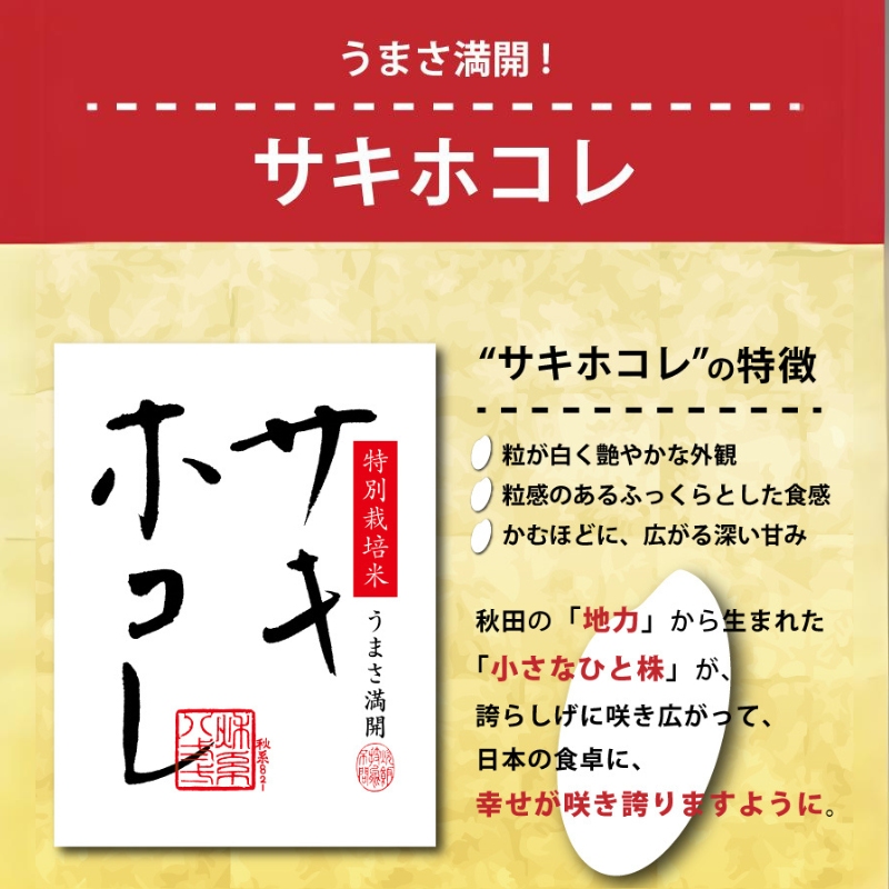 【令和8年産 新米予約】≪12ヵ月定期便≫【無洗米】秋田県産特別栽培米サキホコレ4kg（2kg×2袋）新米 お米 おこめ 精米 小分け 定期便 特別栽培米