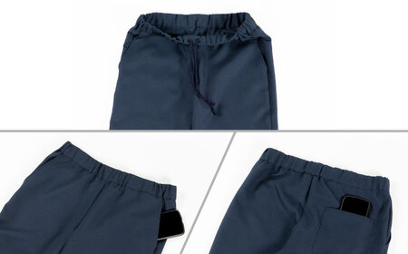 医療用着衣スクラブ半袖 ディープネイビー 仕事着 病院 刺繍 名入れ可 岐阜市/ビゼン [ANBW001]