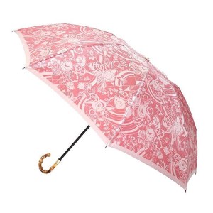 槙田商店【晴雨兼用】折りたたみ傘 kirie 更紗：ルージュ