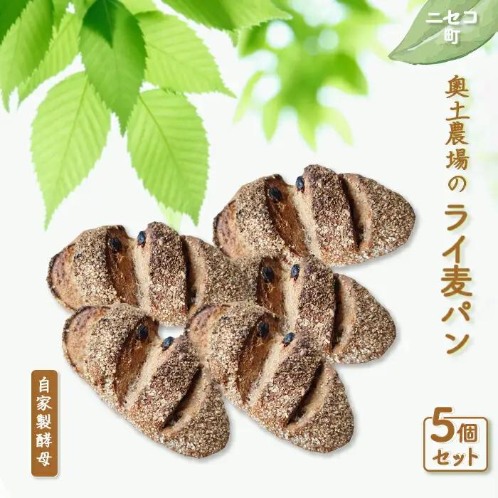 【ニセコ町】奥土農場のライ麦パン 5個セット（自家製酵母）【42020AA0101】