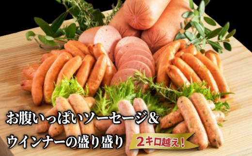 お腹いっぱいソーセージ＆ウインナーの盛り盛り２キロ越え！ 詰め合わせ 食べ比べ バラエティーパック_29199A