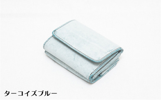 三つ折り財布 tino（ティノ）ゴースト【ターコイズブルー】[№5619-7419]0903