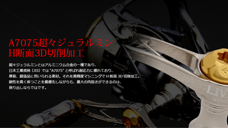 LIVRE リブレ WING 72（シマノS2 タイプ）（ガンメタ×ゴールド） F24N-886[AMBB019-1]