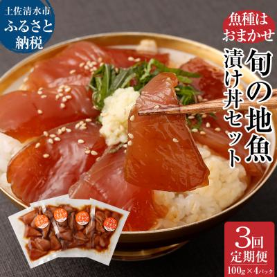 ふるさと納税 土佐清水市 3回定期便:旬のお魚漬け丼セット100g×4P(1回1魚種おまかせ)【J00012】
