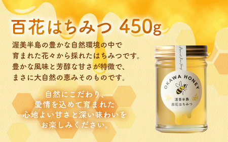 純粋百花はちみつ 450g 蜂蜜 国産 渥美半島産 100% 蜂蜜 