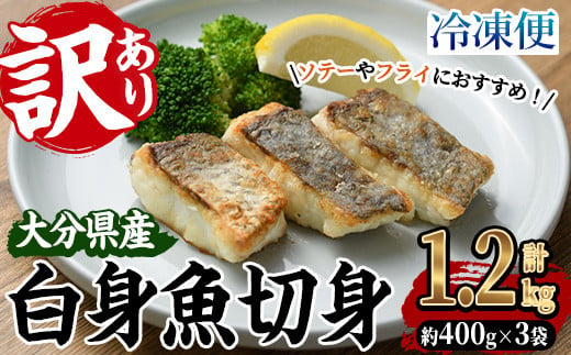 
＜訳あり＞骨取り 白身魚 切身(計1.2kg・約400g×3袋) にべ 鮸 無塩 小分け 骨取り 簡単調理 冷凍 国産 大分県産 大分県 佐伯市【GO008】【(株)水元】
