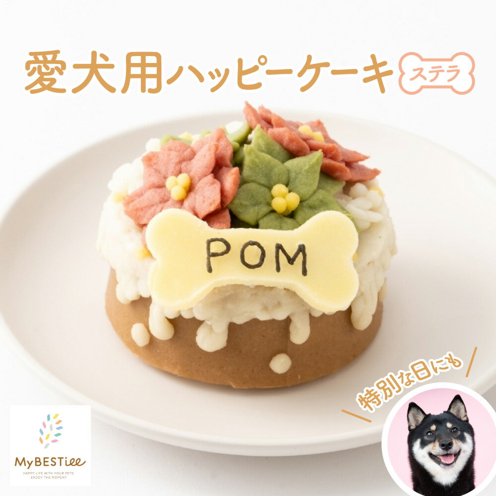 【ふるさと納税】【MyBESTiee】愛犬用 ハッピーケーキ ステラ ポインセチア 犬用ケーキ ペットケーキ わんこケーキ 誕生日ケーキ 犬 ペット お祝い 祝福 幸運 プレゼント ギフト 贈り物 可愛い 美味しい 優しい 送料無料 大阪市 大阪府