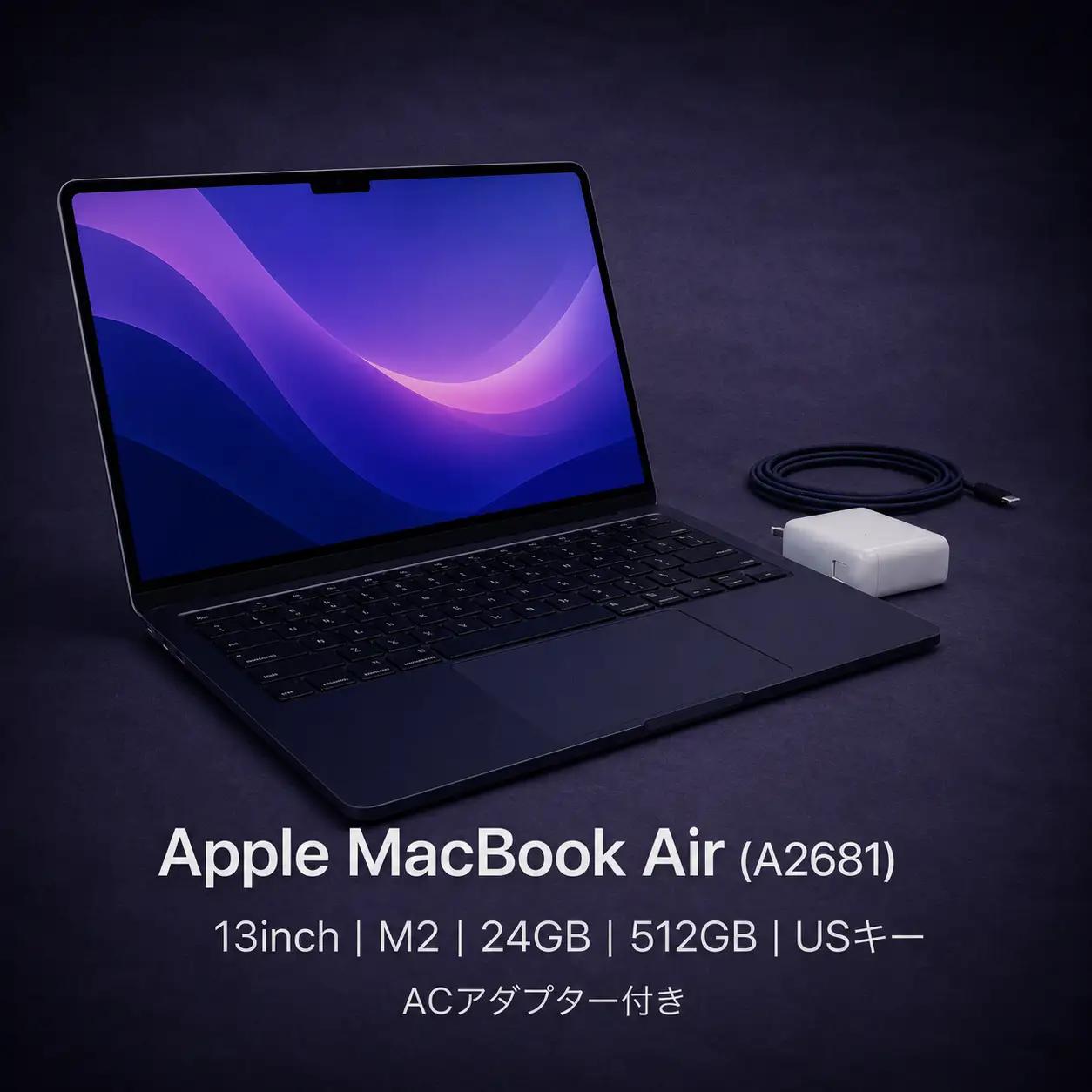 【厳選整備済｜法人リースアップ品】MacBook Air 13インチ M2 / 24GB / 512GB SSD｜★美品・動作確認済【現品限り】　476-03