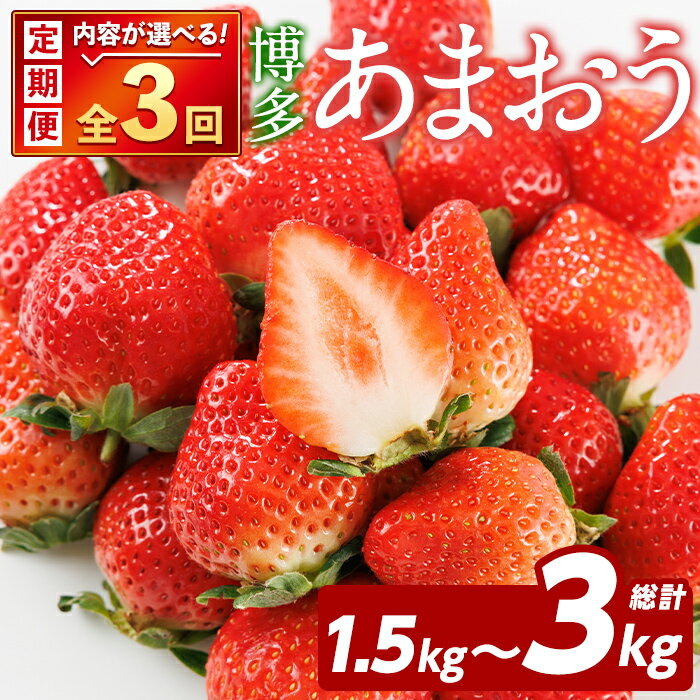 【ふるさと納税】＜先行予約受付中！2026年2月上旬以降順次発送予定＞＜内容量が選べる！定期便・全3回(2月・3月・4月)＞博多 あまおう (総計1.5kg～3kg) いちご イチゴ 苺 ストロベリー 果物 フルーツ おやつ デザート 冷蔵 旬 小分け 定期便【農産物直売所ほたるの里】