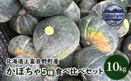 北海道 上富良野 産 かぼちゃ 5種 食べ比べ セット10kg 南瓜 パンプキン 野菜 農家直送 佐藤ファーム