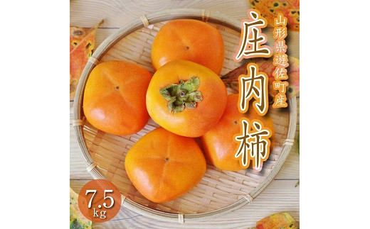 庄内柿 7.5kg 山形県遊佐町産 10月下旬～11月中旬頃お届け ※着日指定不可 東北 山形県 遊佐町 庄内地方 柿 カキ かき 種なし 種無し 平核無柿