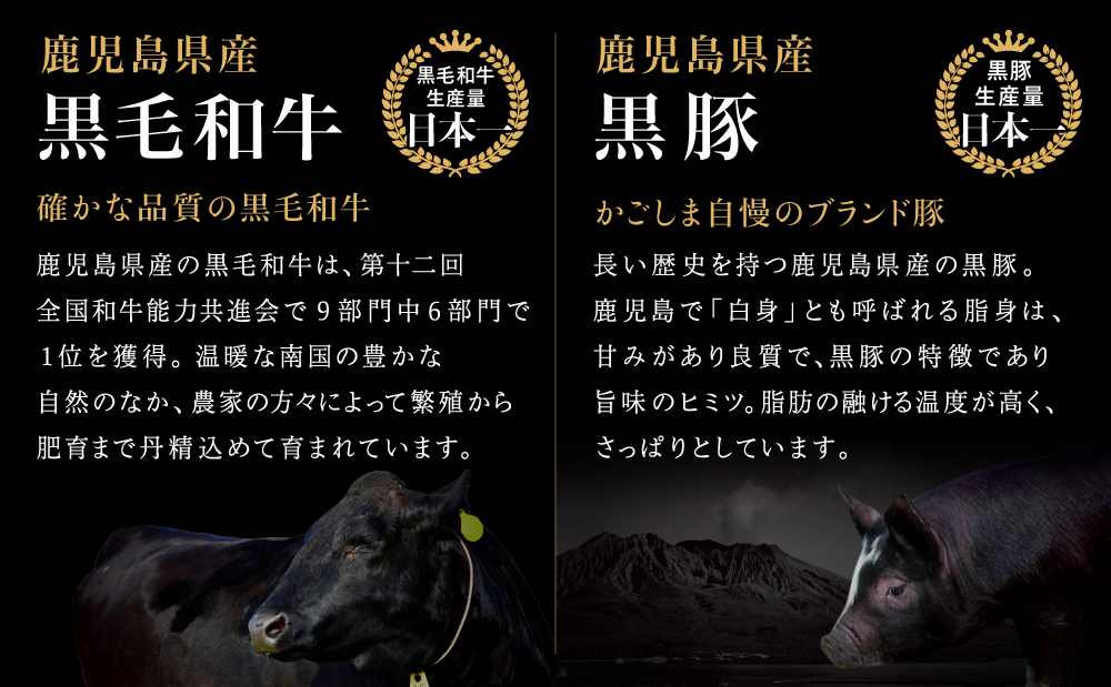 【鹿児島県産】黒毛和牛 赤身 もも ＆ 黒豚 肩ロース セット すきやき・しゃぶしゃぶ用 スライス 計900g すき焼き しゃぶしゃぶ モモ カタロース おすすめ 人気 ランキング 国産 お肉 牛肉 