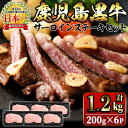 【ふるさと納税】＜5等級＞鹿児島黒牛サーロインステーキセット(計1.2kg・200g×6P)鹿児島黒牛 黒牛 牛肉 肉 ステーキ サーロイン 霜降り 国産 鹿児島県産 冷凍【JA鹿児島きもつき】H8-1601