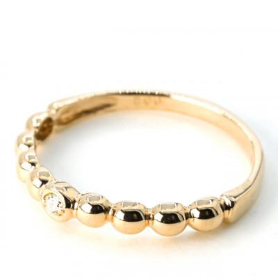 ふるさと納税 笛吹市 K18　鏡面丸玉デザインダイヤモンドリング　0.02CT　R3967DI-Y #13 |  | 02