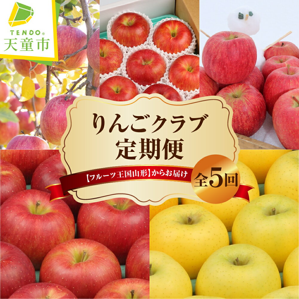 【ふるさと納税】りんごクラブ ( 定期便 ) 全5回 早生ふじ シナノスイート 陽光 王林 シナノゴールド サンふじ 5種類 各 3kg りんご 果物 フルーツ ご家庭用 贈答 ギフト プレゼント おすそ分け 旬 秋 冬 期間限定 送料無料 先行予約 【 山形県 天童市 】