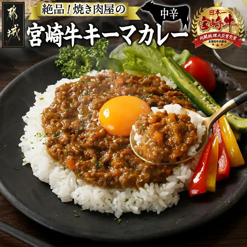 絶品!焼き肉屋の宮崎牛キーマカレー(中辛)〔AA-7707〕_(都城市) 宮崎牛キーマカレー 中辛 200g×2パック 宮崎牛 湯せん