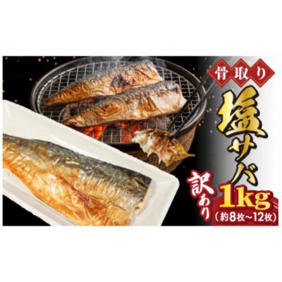 ふるさと納税 銚子市 老舗干物屋が作った　骨取塩さば 1kg (約8枚〜12枚)　キズありの訳あり品です。