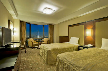 【浅草ビューホテル】禁煙スタンダードツイン[スカイツリー側]1泊朝食付きペアご宿泊券_0184-001-T05