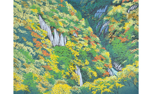 「彩峡」【 版画 額付 小川手漉和紙 小暮真望 東松山 埼玉県 】