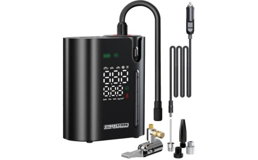 【先行予約】【2026年1月上旬から順次発送】モバイル電動コンプレッサー / 車 バイク 車用品 カー用品 コンプレッサー タイヤ 自転車 空気入れ モバイル アウトドア 愛車 充電式 メンテナンス ケア用品 / 恵那市 / サイバーストーク [AUGG002]