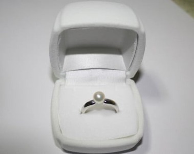 【020-127】真珠の里　シンプル　シルバーパールリング*