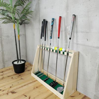ふるさと納税 横手市 WOOD WORKS ゴルフクラブスタンド パターラック10本用 【本体カラー:ナチュラル】 |  | 01