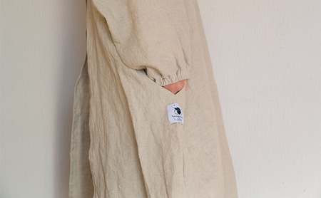 wappougi 麻ワンピース　割烹着　ベージュ（サイズ：フリー） ファッション 