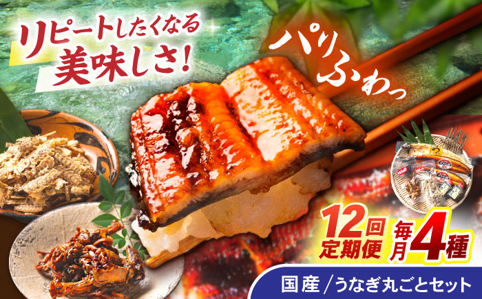 【12回定期便】【諫早淡水】うなぎまるごとセット / うなぎ 蒲焼 白焼き たれ 肝 / 諫早市 / 諫早淡水株式会社 [AHAT017]