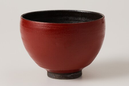 【ふるなび限定】赤巻黒釉抹茶碗　作者：山下　眞喜 【0032-067】陶芸 FN-Limited-SP