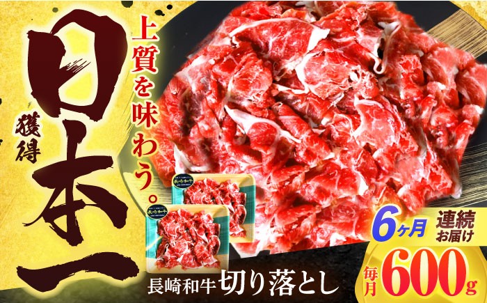 
                  【6回定期便】長崎和牛 切り落とし 600g(300g×2)【有限会社長崎フードサービス】[OCD019] / 牛肉 国産牛 切り落とし きりおとし 牛肉切り落とし 肉じゃが 家庭用 ストック
                