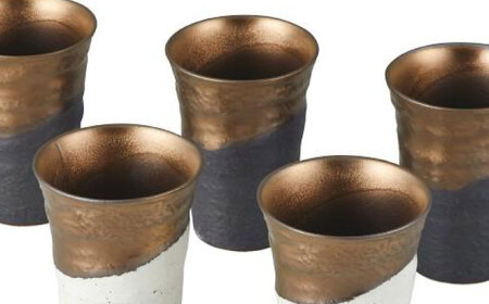 【美濃焼】煌き タンブラー 5個 セット【株式会社サンエー】食器 酒器 コップ カップ グラス ビール サワー 晩酌 おもてなし ゴールド ホワイト ブラック 金 白 黒 高級感 おしゃれ ギフト プ