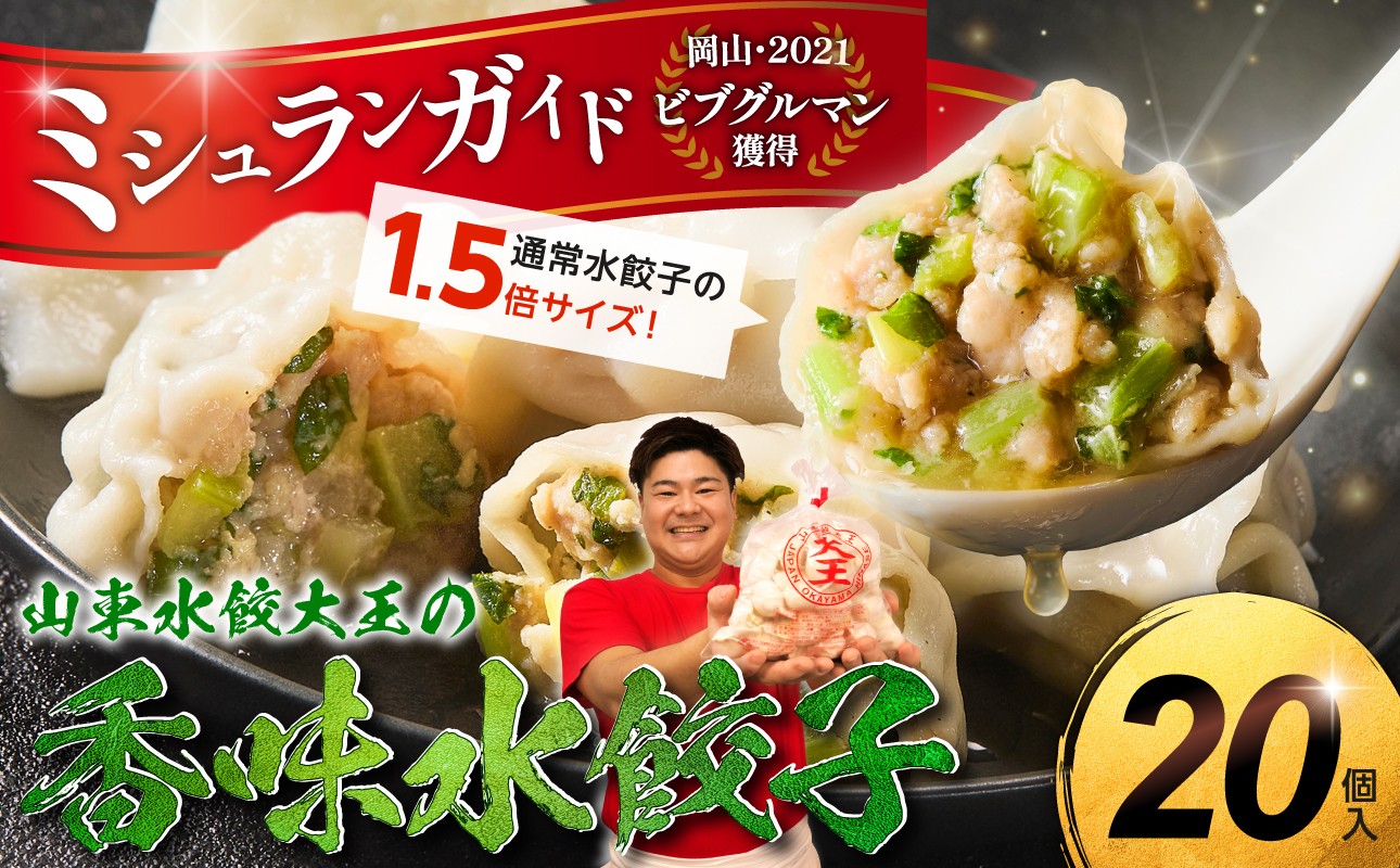 
                  香味水餃子 20個　【水餃子専門店 香味野菜 セロリ 大葉 みょうが 長ネギ 黄ニラ ぷるぷる もちもち 岡山県 備前市】0015-F-254 0014-F-076
                