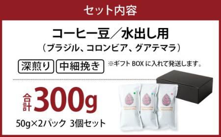 コーヒー豆 水出し用 50g×2パック×3個セット 珈琲 コーヒー アイスコーヒー