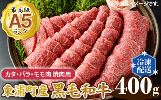 
No.003 東浦町産最高級A5ランク黒毛和牛　カタ・バラ・モモ肉　焼肉用（約400g） ／ 牛肉 国産 焼き肉 やきにく 愛知県
