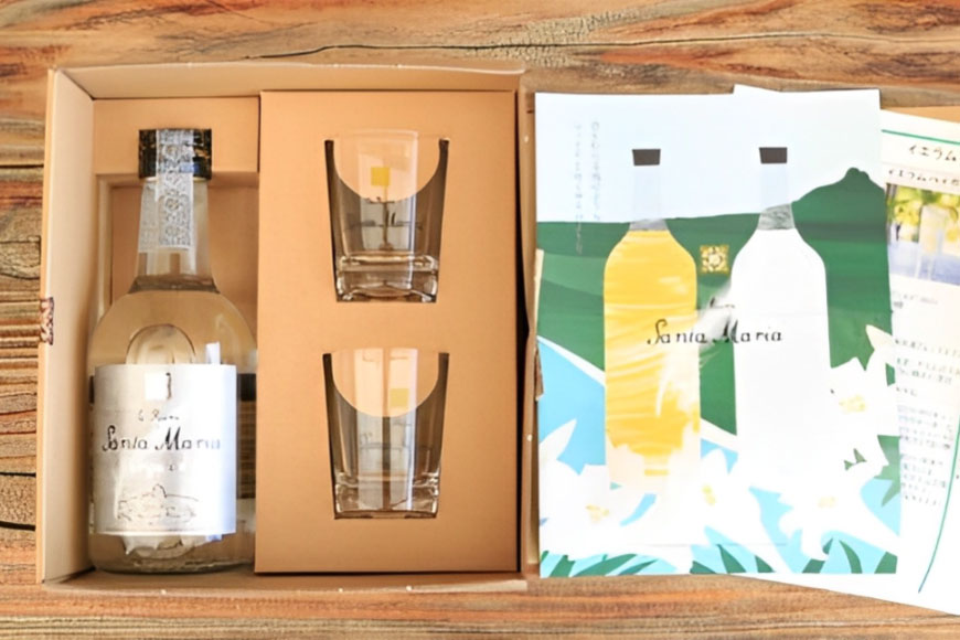 ラム酒 イエラムサンタマリア クリスタル 300ml 1本 ショットグラス2個 [伊江島物産センター 沖縄県 伊江村 ie47bde210000] 沖縄産 サトウキビ 香り クラフト コク 国産 カク