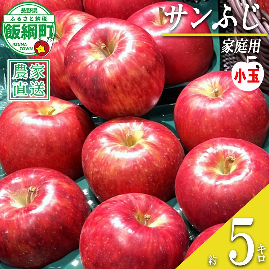 【ふるさと納税】 りんご サンふじ ( 小玉 ) 家庭用 5kg ファームたんぽぽ 沖縄県への配送不可 令和8年度収穫分 長野県 飯綱町 〔 信州 果物 フルーツ リンゴ 林檎 長野 13000円 予約 農家直送 〕発送時期：2026年12月上旬〜2027年1月下旬{**}