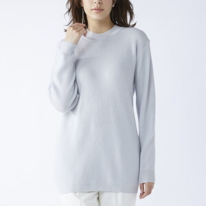 【訳あり 限定数量】カシミヤ100% チュニック セーター ブルーグレー 1枚 レディース Fサイズ 26271F ｜ カシミア ニット フリーサイズ