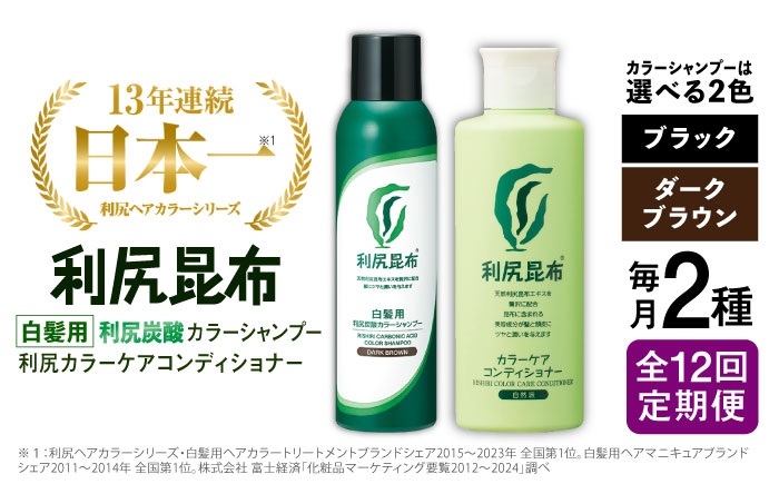 
【全12回定期便】【色が選べる！2本セット】［白髪用］利尻炭酸カラーシャンプー＋利尻カラーケアコンディショナー 糸島市 / 株式会社ピュール ヘアケア コンディショナー [AZA061]
